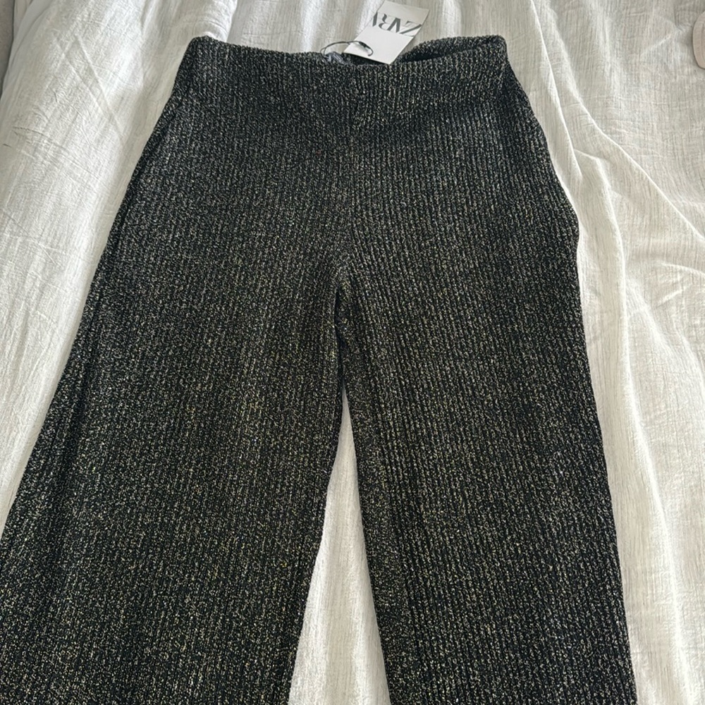 Zara gold black and silver shimmer pants
